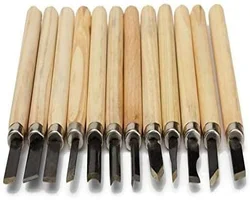 مجموعة أدوات سكين نحت الخشب 12 مقاس، 12 قطعة