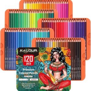 ألوان خشب احترافية مجموعة من 120 لون  للفنانين بألوان نابضة بالحياة مثالية للرسم والتظليل