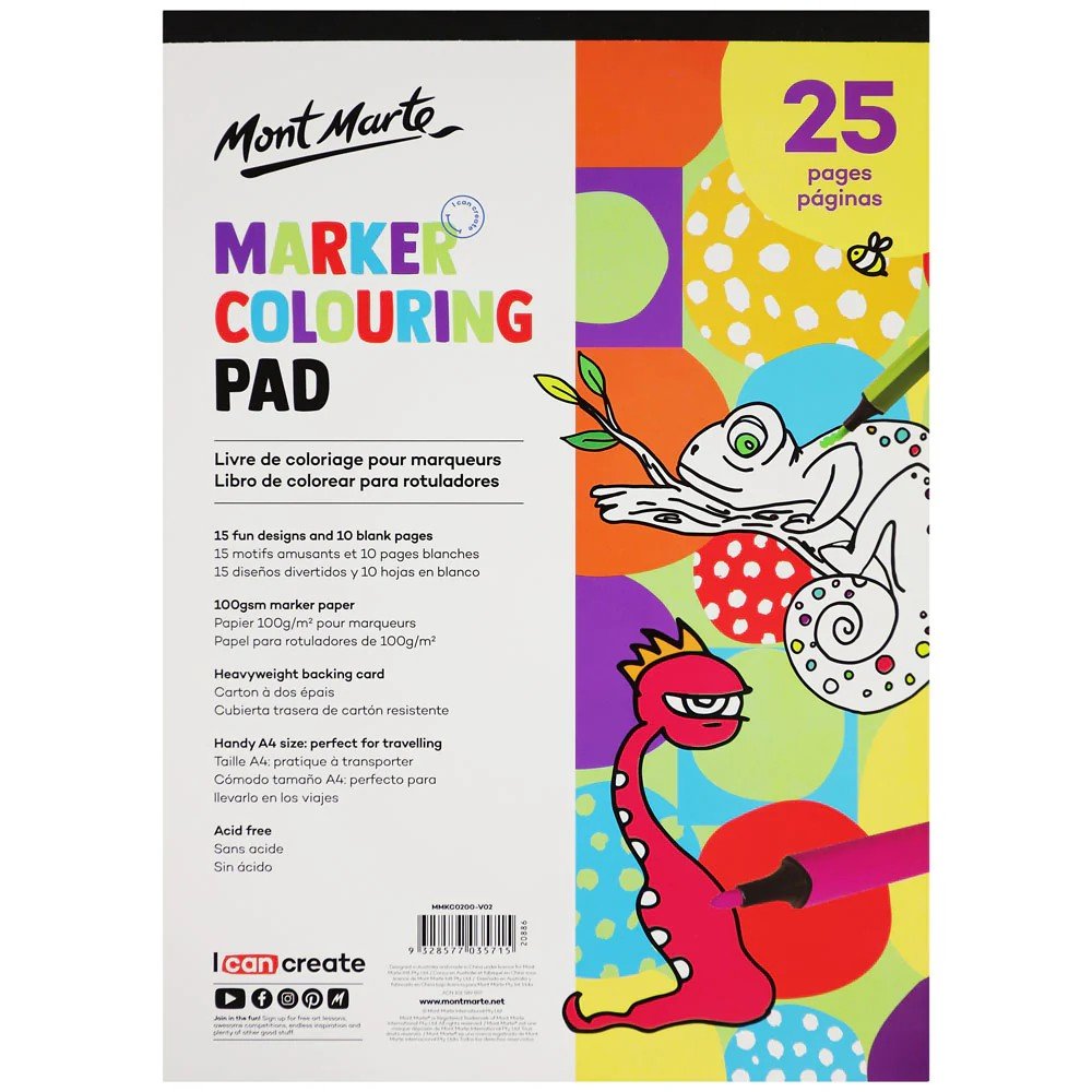 Sketch Marker Mont Marte Marker Coloring Pad A4 25 Sheets MMK C0